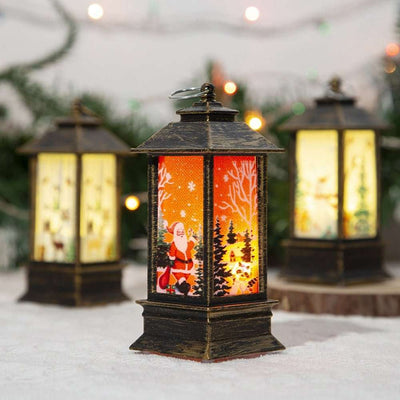 Christmas Portable Oil Lamp Santa Claus LED Night Lights Battery Powered Indoor Outdoor Hanging Lanterns Festive Party Decoration - DaveT store