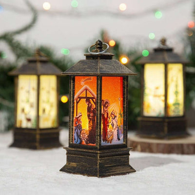 Christmas Portable Oil Lamp Santa Claus LED Night Lights Battery Powered Indoor Outdoor Hanging Lanterns Festive Party Decoration - DaveT store