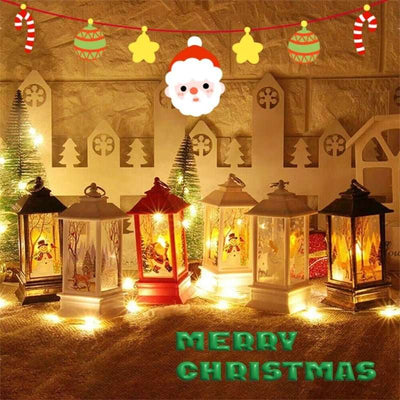 Christmas Portable Oil Lamp Santa Claus LED Night Lights Battery Powered Indoor Outdoor Hanging Lanterns Festive Party Decoration - DaveT store