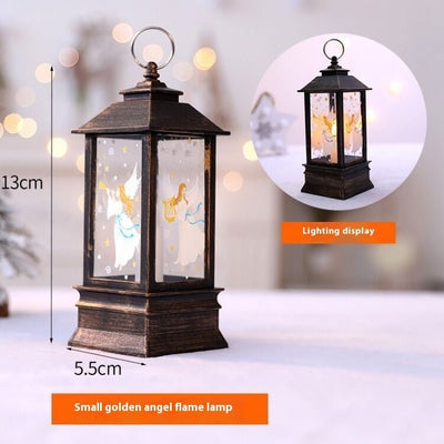 Christmas Portable Oil Lamp Santa Claus LED Night Lights Battery Powered Indoor Outdoor Hanging Lanterns Festive Party Decoration - DaveT store