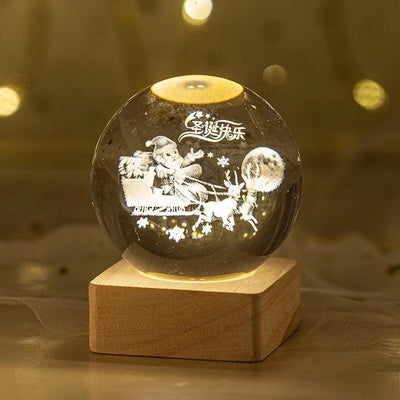 Luminous Starry Sky And Planets Moon Moon Crystal Ball Small Night Lamp Projection Ambience Light Creative Gift New Strange Gift - DaveT store