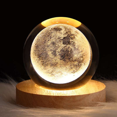 Luminous Starry Sky And Planets Moon Moon Crystal Ball Small Night Lamp Projection Ambience Light Creative Gift New Strange Gift - DaveT store