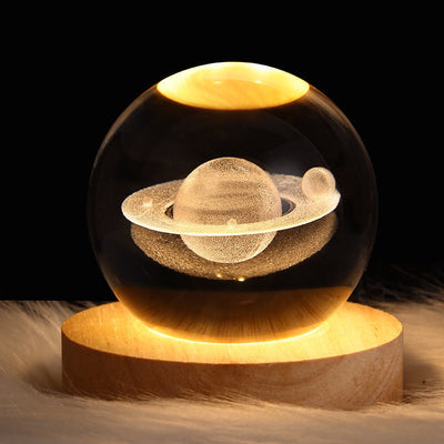 Luminous Starry Sky And Planets Moon Moon Crystal Ball Small Night Lamp Projection Ambience Light Creative Gift New Strange Gift - DaveT store