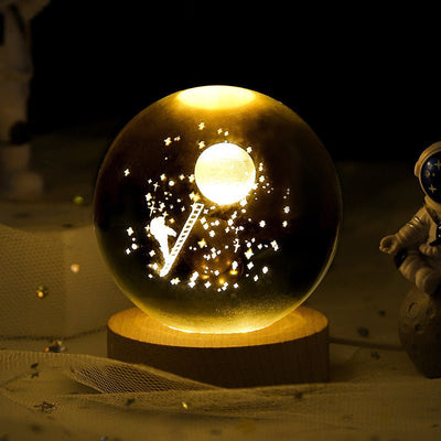 Luminous Starry Sky And Planets Moon Moon Crystal Ball Small Night Lamp Projection Ambience Light Creative Gift New Strange Gift - DaveT store