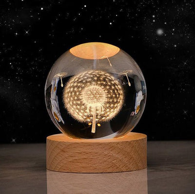 Luminous Starry Sky And Planets Moon Moon Crystal Ball Small Night Lamp Projection Ambience Light Creative Gift New Strange Gift - DaveT store