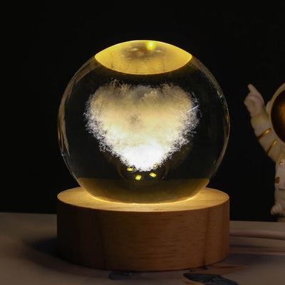 Luminous Starry Sky And Planets Moon Moon Crystal Ball Small Night Lamp Projection Ambience Light Creative Gift New Strange Gift - DaveT store