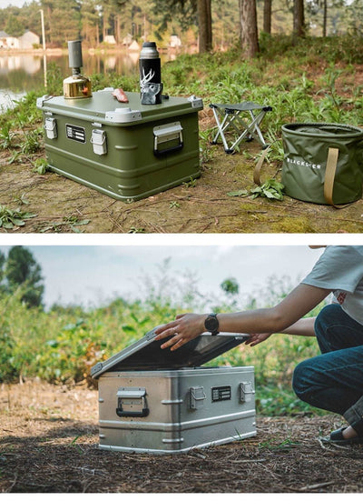 Outdoor Aluminum Alloy Storage Box Camping Metal Portable Vehicle - mounted Wild Camping Equipment - DaveT store